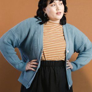 Tradlands Cotton Shelter Cardigan in Harbor XS
